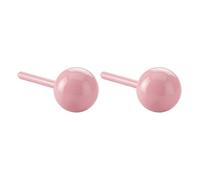 PAMTIER Orecchini a Perno in Ceramica per Uomini Donne Colorati Leggeri Multicolore Geometrici Piccola Sfera Quadrato Rotondo Triangolo Porcellana Acciaio Inossidabile Gioielleria Sfera-Rosa