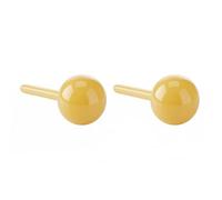 PAMTIER Orecchini a Perno in Ceramica per Uomini Donne Colorati Leggeri Multicolore Geometrici Piccola Sfera Quadrato Rotondo Triangolo Porcellana Acciaio Inossidabile Gioielleria Sfera-Giallo