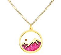 PAMTIER Seme Senape Collana per Donne Glow Uomini Fede Montagna Acciaio Inossidabile Argento Rosa Oro Placcato Charm Semplice Delicato Personalizzato Dichiarazione Gioielli Oro Magenta