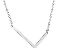 PAMTIER Sideways Initial Collane per Donne Gold Plated A-Z Ciondolo Acciaio Inossidabile Delicate Grande Alfabeto Semplice Lettera Gioielli Argento Lettera L