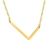 PAMTIER Sideways Initial Collane per Donne Gold Plated A-Z Ciondolo Acciaio Inossidabile Delicate Grande Alfabeto Semplice Lettera Gioielli Oro Lettera L