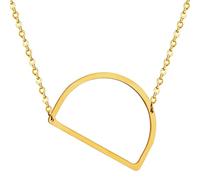 PAMTIER Sideways Initial Collane per Donne Gold Plated A-Z Ciondolo Acciaio Inossidabile Delicate Grande Alfabeto Semplice Lettera Gioielli Oro Lettera D