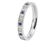PAMTIER Zirconia Cubica Anelli per Donne Uomini Coppie 3mm Gemma Abbinamento Banda Argento Rosa Oro Placcato Acciaio Inossidabile Delicati Regali Promessa Gioielli Da Sposa Argento Misura 12