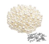 Pamtns 300 Pezzi Borchie a Rivetto con Perla Borchie Perle Rivetti Perle Bottone Perle Rivetto Rivetti e Perle Incastonate Borchie Decorative 10mm 8mm 6mm Artigianali Fai-da-te