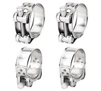 Pamtns 4 Pezzi Fascette Stringitubo Acciaio Inox Morsetti per Tubi Fascette a Perno di Snodo Fascette Metalliche Fascetta di Scarico Regolabile 44-47 mm Fascetta per Gomma Bullone a T Morsetto Pesante