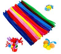 Pamtns 400 Pezzi Scovolini Colorati per Lavoretti Scovolini Pipa Scovolini Ciniglia Steli Colorati Filo di Ciniglia Scovolini per Fai Da Te Bastoncini Decorativi in Ciniglia Pulisci Pipa Artigianato