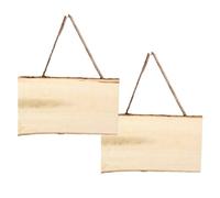 Pamtns Cartello in Legno Bianco da Decorare - 2 Pezzi Targa Vuota da Appendere Grezzo con Corda - Pannello Decorativo