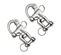 Pamtns Moschettone girevole 2 pezzi in acciaio inox 316 con sgancio rapido per barca e veliero - 70 mm