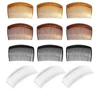 Pamtns Pettinini Fermacapelli 12 Pezzi Pettine per Capelli Laterali in Plastica Pettini da Inserire 23 Denti Pettine Fermagli per Capelli Pettine per Velo della Sposa Accessori per Capelli 4 Colori