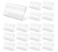 Pamtns Porta Etichette Trasparente 40 Pezzi Mini Porta Cartellini Display Porta Prezzi Porta Etichette In Acrilico Portanome da Tavolo Porta Cartellino per Ufficio Scaffali Supermercati