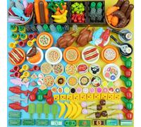 Pamvava City-Food-Accessories Building Block, Amici-Persone Ristorante Comida Frutta-Pizza-Formaggio Sushi Cucina Parts, Giocattoli per Extra Mattoni