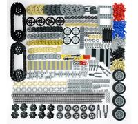 Pamvava Set di ingranaggi-assi-perni compatibili con Technic-Parts Pieces-Motor, Car-Wheels-Pneumatici Connettore a catena Accessori per blocchi di costruzione Ammortizzatore Albero sterzo Cambio
