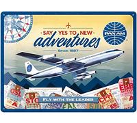 Pan Am Nuovo Adventures Goffrato Metallo Insegna 400mm x 300mm (Na)