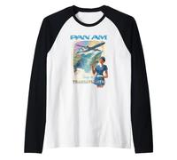 Pan Am Touring The Transatlantic Retro Flight Advertisement Maglia con Maniche Raglan