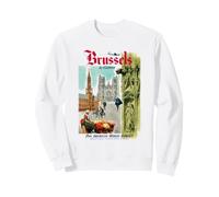 Pan Am Vintage Brussels Belgium Tour Poster Retro Travel Ad Felpa