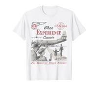 Pan Am When Experience Counts Vintage Airplane Photo Maglietta