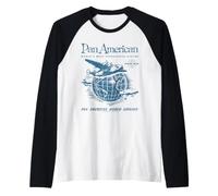 Pan Am World Airways Around The Globe Vintage Advertisement Maglia con Maniche Raglan