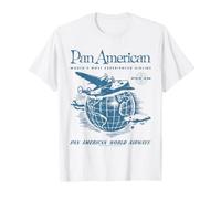 Pan Am World Airways Around The Globe Vintage Advertisement Maglietta