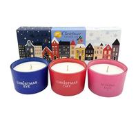 Pan Aroma Set di candele natalizie, candele profumate per la vigilia di Natale, il giorno di Natale, il giorno di Santo Stefano, 3 profumi festivi, mandarino e mirra, mela e cannella, vin brulé