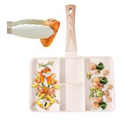 Pan De Grill Antiaderente - Padella A 3 Sezioni Con Manico Resistente Al Calore | Padella Per Grill Con Scomparti, Mini Crepe, Uova, Padella Di Cottura Pancetta, Casseruola Per Grill A Colazione P