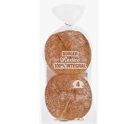 Pan de Hamburguesa Rústico 100% Integral, Confezione da 3 Panini, 330g