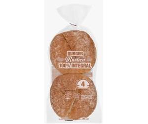 Pan de Hamburguesa Rústico 100% Integral, Confezione da 3 Panini, 330g