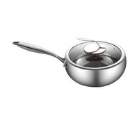 Pan, Deep Frying Pan with Lid, Titanium Steel Coating, Quick-Heating Flat Bottom Induction Cookware, Kitchen Accessories for Stir-Fry Dishes, Soup Making, Stewing, 19.69x11.02x4.92 inches