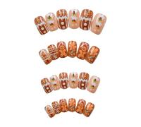 Pan di zenzero Unghie Finte Natale Press On Nails Chocolate House Coperture complete Bastone On Nails Unghie Artificiali