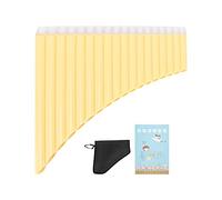 Pan flauto nella chiave C per i principianti adulti bambini, 15 pipe ABS Strumento a ventos in resina con carico e manuale facile da imparare la papipe per l'insegnamento (Giallo)