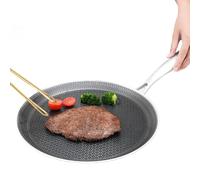 Pan For Pancakes - Honeycomb Coating Stainless Steel Grill, Non-Stick Flat Frying Griddle, Even Heat Distribution Design, Durable Metal Construction | Versatile Cooking Pan For Egg Breakfast Outdoor C