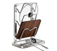 Pan Lid Organizer - Stainless Spoon Rest for Kitchen | 304 Stainless Steel with Removable Drip Tray, Single, Double and Three Layer Options for Spatula Baking for Pantry, Counter Restaurant