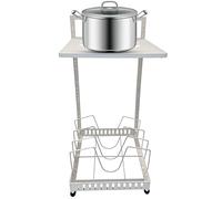 Pan Rack Organizer for Cabinet - Pot and Pan Organizer | Adjustable Counter Pot Rack | Multifunctional Kitchen Gadget | Carbon Steel Stand for Pantry Cabinets Home Restaurant