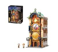 PAN TASY Orologio Astronomico di Praga Set da Costruzione con Motore e Luci LED, Modello Architettura Gotica Modulare, Quadranti Rotanti Meccanici, Edificio da Collezione per Adulti