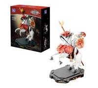 PAN TASY Set di Costruzione Cavaliere Medievale, Modello da Collezione da 31 cm con Cavallo da Guerra Corazzato, Giunti Articolati e Armi Intercambiabili per Adulti