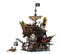 PANTASY Set da Costruzione Taverna dei Pirati, Architettura Modulare di Relitto, con Bar Terrazza, Bottiglia Gigante di Rum - Kit di Mattoncini Nautici per Adulti