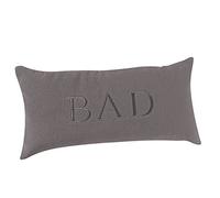 PANA® Cuscino per vasca da bagno (20x40 cm) • Poggiatesta per vasca confortevole • Supporto per il collo • Asciugatura rapida • Grigio con ricamo BAD