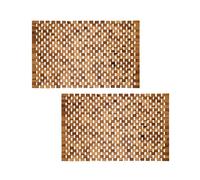 PANA®ECO Set di 2 tappeti da bagno in legno (60x100 cm) • Pedane 100% acacia naturale • Superficie antiscivolo per bagno e doccia • Igieniche e sostenibili • Legno naturale