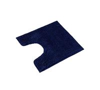 PANA® Tappeto WC con ritaglio in ciniglia (45x45 cm) • Tappetino sagomato per WC • Microfibra ultra morbida • Antiscivolo e lavabile • Morbido e confortevole • Colore: Blu