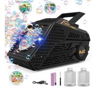 PANACARE, macchina per bolle di sapone, macchina automatica per bolle di sapone, 10000 + bolle, minuto con batteria ricaricabile, 2 soluzioni per bolle di sapone, luci colorate, macchina per bolle