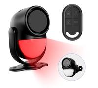 PANACARE Sensore di Movimento Allarme 125dB Sensore di Movimento Rilevatore di Sicurezza a Infrarossi Wireless per Interni con Telecomando/Batterie/110°Angolo/2 Suoni per Casa/Capanno/Garage (Black)