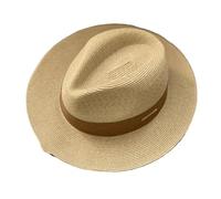 Panama Cappello di paglia unisex cappello a cilindro Fedora cappello grande, Marrone Kaki, 58/60 cm/L