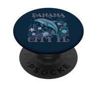 PANAMA CITY FL DOLPHIN COLORATO SPIAGGIA SOUVENIR PopSockets PopGrip Adesivo