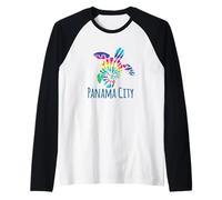Panama City Florida Beach Tie Dye Batik Loggerhead Tartaruga Maglia con Maniche Raglan