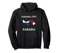 Panama City Panama Vintage Bandiera Panama Map Design Felpa con Cappuccio