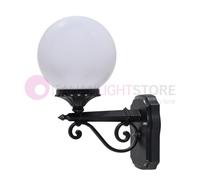 PANAMA Lampada Parete Applique Esterno ANTRACITE sfera policarbonato d.20 OPALE