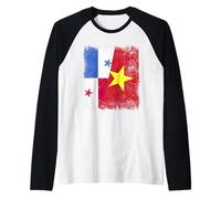 Panama Vietnam Half Flag Panamense Vietnamita Storia Maglia con Maniche Raglan
