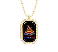Panamanian Heritage And Pride - Collana da donna regolabile con ciondolo a catena per viaggi e feste, Misura unica, Metallo