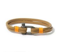 Panareha Bracciale in Cuoio da Uomo TEAHUPO'O Arancione (L)