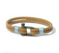 Panareha Bracciale in Cuoio da Uomo TEAHUPO'O Blu Chiaro (L)