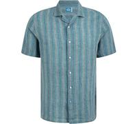 Panareha Camicia Hawaiana Aloha da Uomo in Lino BOUZNIKA Blu (XXL)